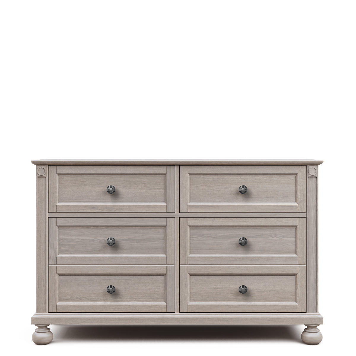 Dakota Solid Wood Double Dresser – 6-Drawer Luxury 59" Chest – Handcrafted European Artisan Storage