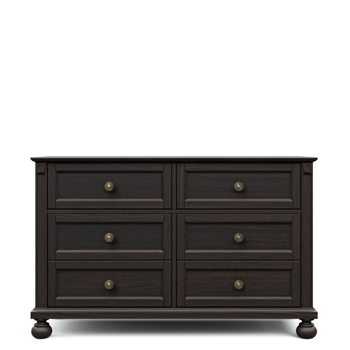 Dakota Solid Wood Double Dresser – 6-Drawer Luxury 59" Chest – Handcrafted European Artisan Storage