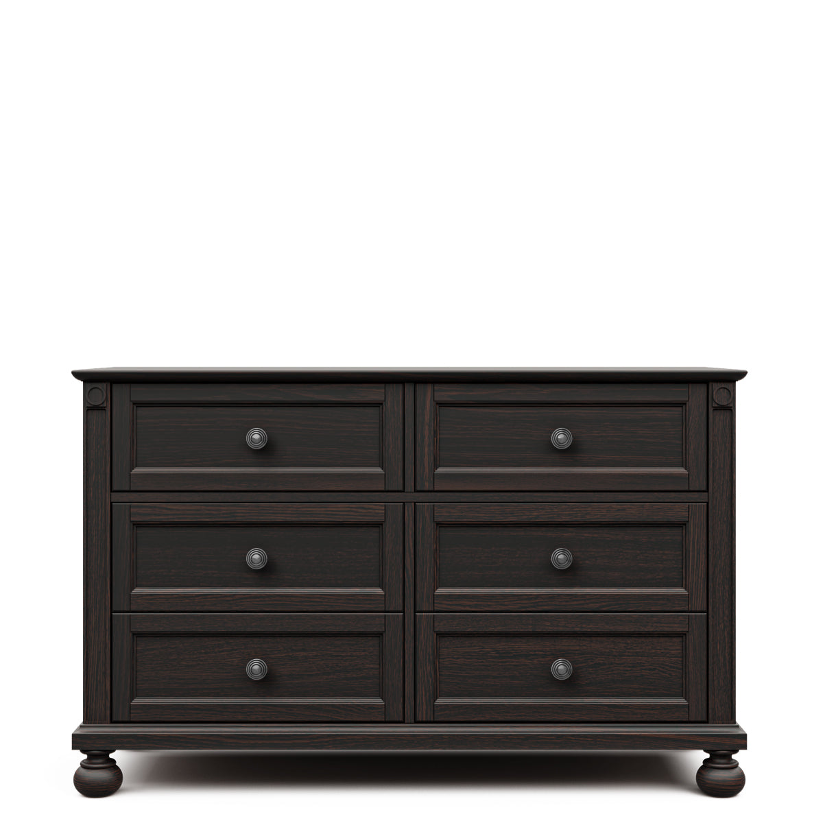 Dakota Solid Wood Double Dresser – 6-Drawer Luxury 59" Chest – Handcrafted European Artisan Storage