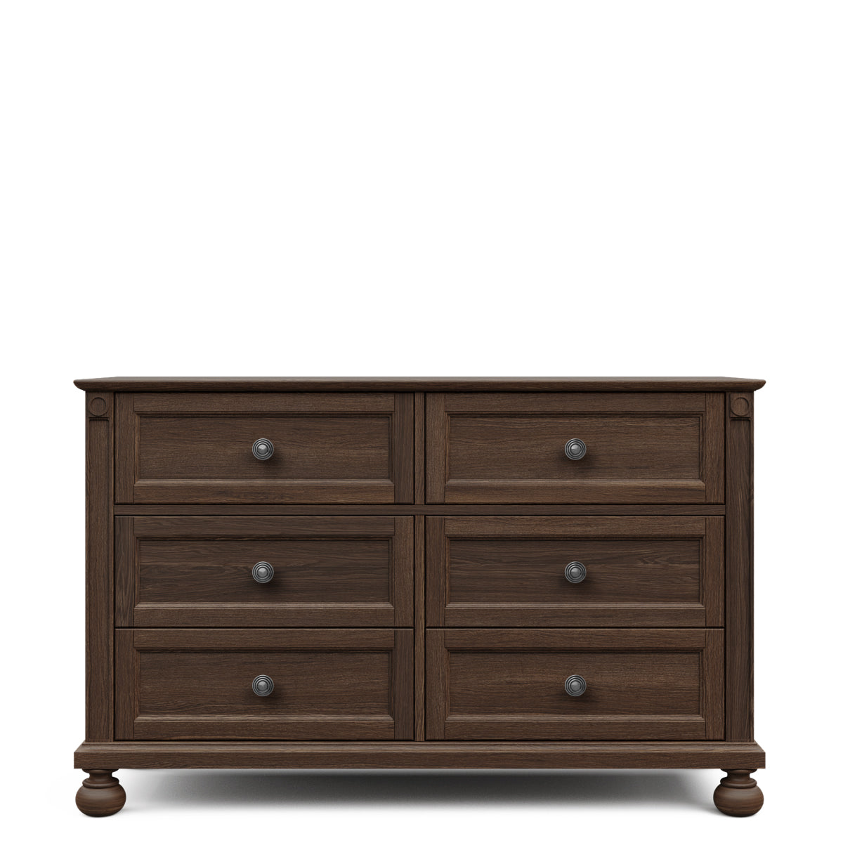 Dakota Solid Wood Double Dresser – 6-Drawer Luxury 59" Chest – Handcrafted European Artisan Storage