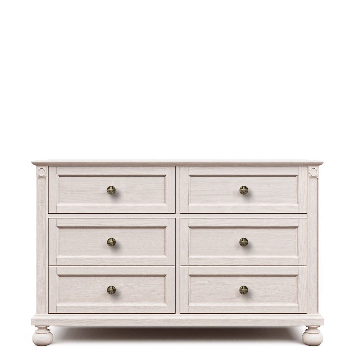 Dakota Solid Wood Double Dresser – 6-Drawer Luxury 59" Chest – Handcrafted European Artisan Storage