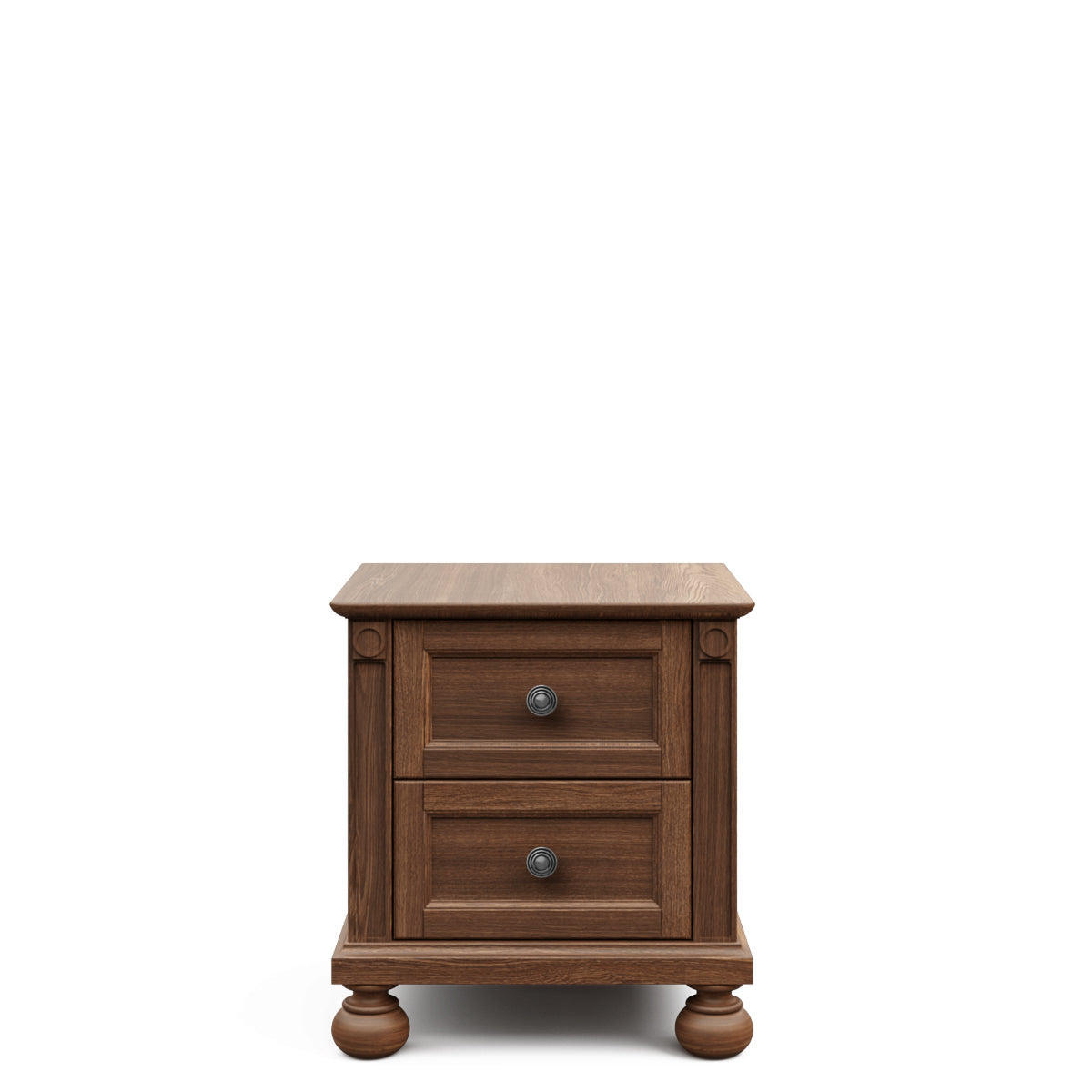 Dakota Solid Wood Nightstand – 2-Drawer Luxury Bedside Chest – Handcrafted European Artisan Essential