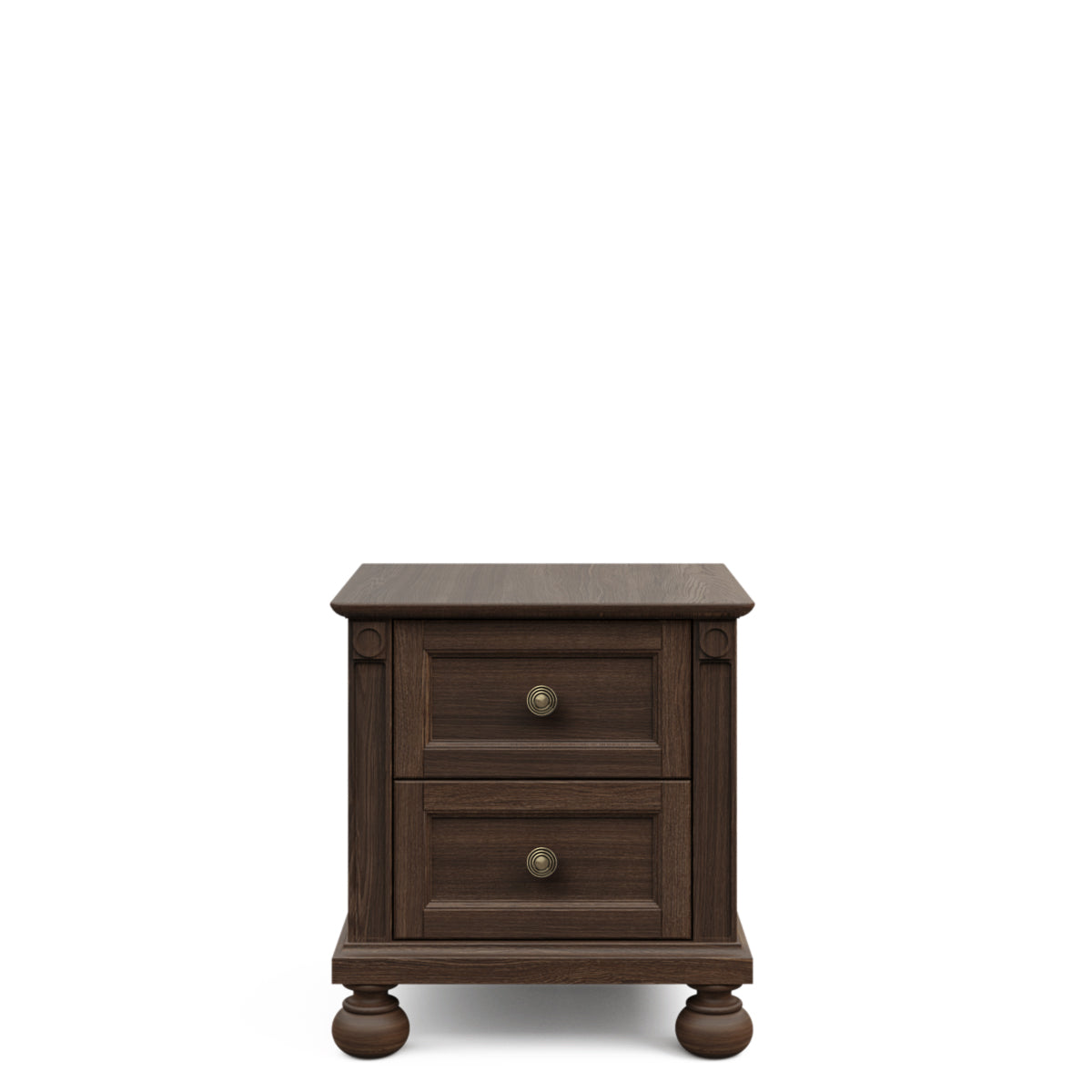 Dakota Solid Wood Nightstand – 2-Drawer Luxury Bedside Chest – Handcrafted European Artisan Essential