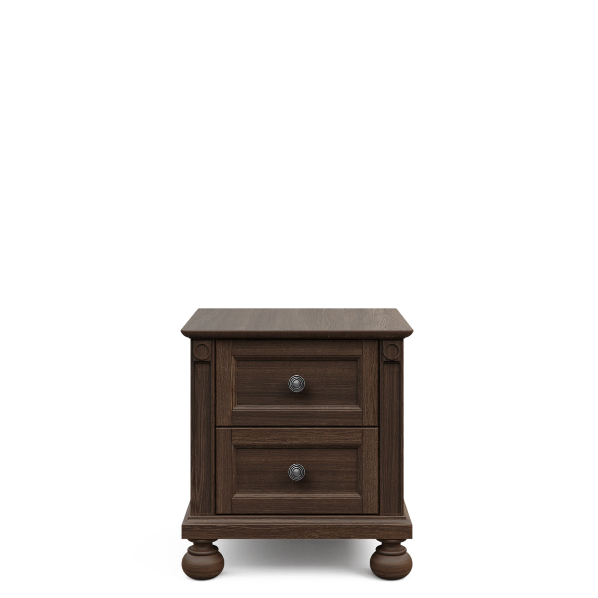 Dakota Solid Wood Nightstand – 2-Drawer Luxury Bedside Chest – Handcrafted European Artisan Essential