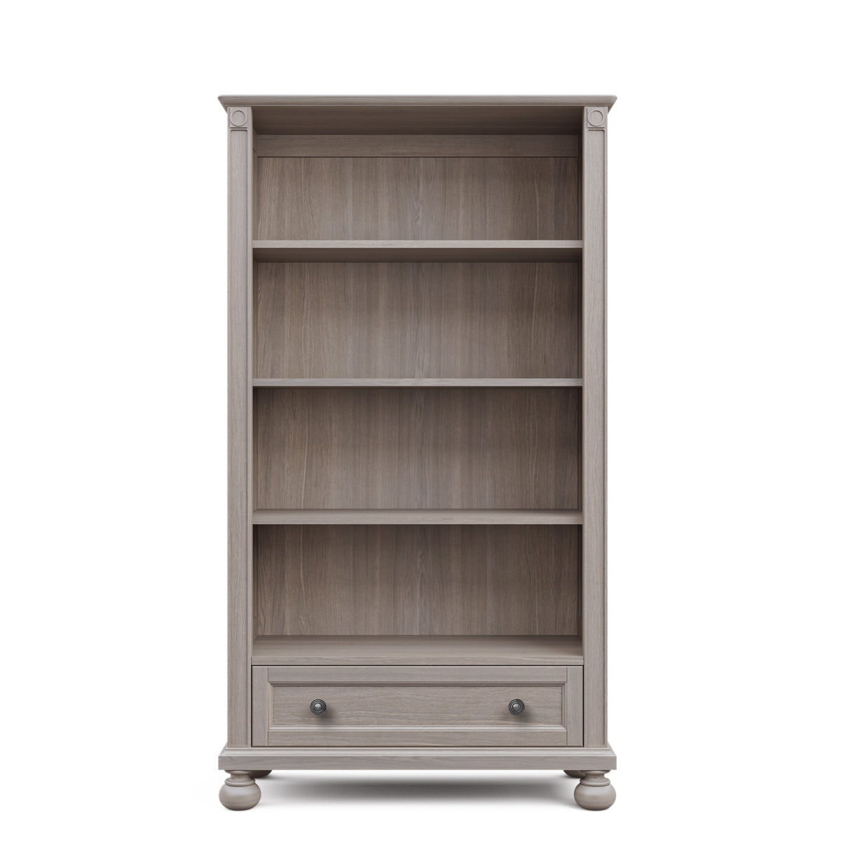 Dakota Solid Wood Grand Bookcase – Extra-Wide Luxury Library with Storage Drawer – Adjustable Artisan Shelving