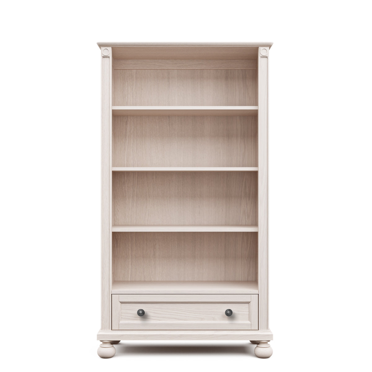Dakota Solid Wood Grand Bookcase – Extra-Wide Luxury Library with Storage Drawer – Adjustable Artisan Shelving