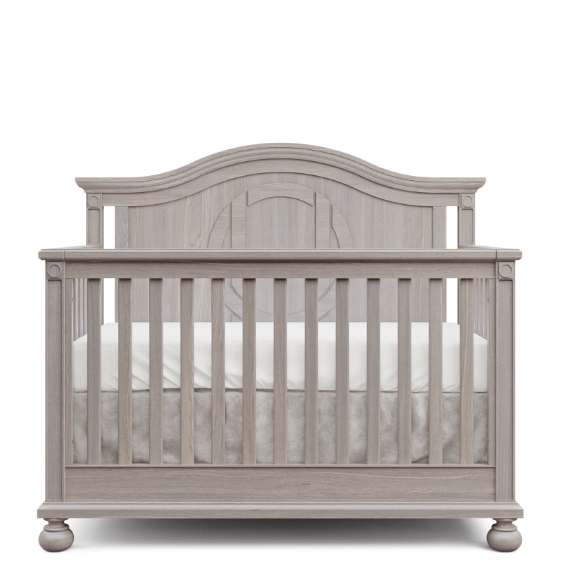 Dakota Solid Wood Convertible Crib – 4-in-1 Luxury Nursery Bed – Timeless Architectural Design & Solid-Back Heritage