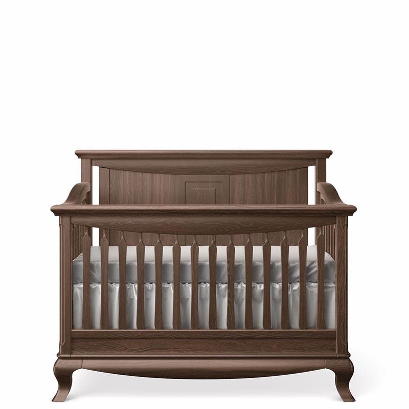 Antonio Solid Back Convertible Crib – 100% Solid Beech Wood 4-in-1 Lifestyle Bed – Architectural Heritage Design