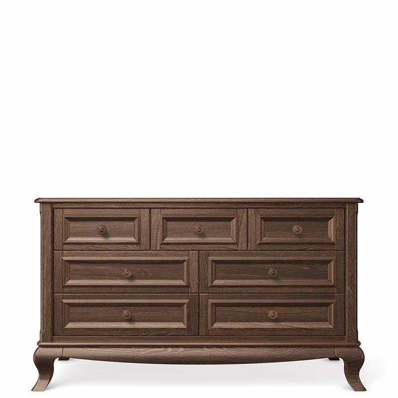 Antonio Solid Wood Double Dresser – 7-Drawer Luxury Storage – Versatile Changing Station & Lifetime Executive Chest
