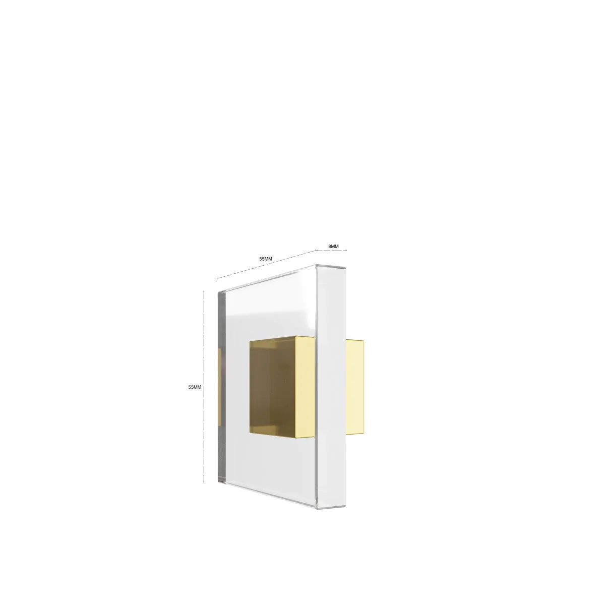 Lucite Square - Gold / Lucite