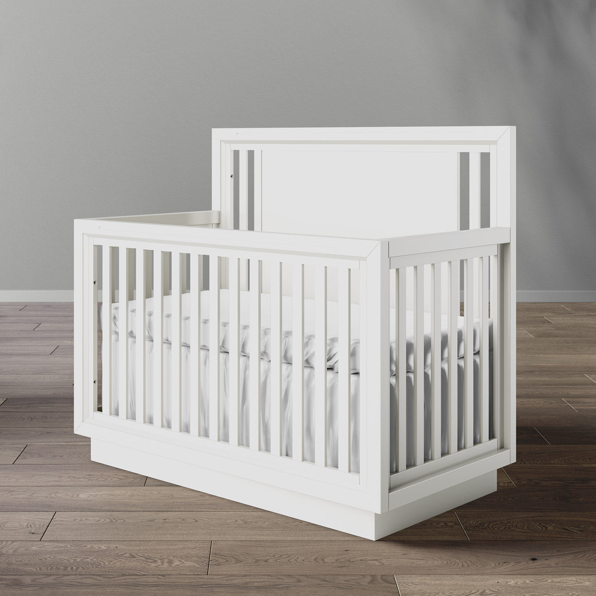 Quadro Solid Wood Convertible Crib – 4-in-1 Luxury Nursery Bed – Sculpted European Hardwood & Organic Design