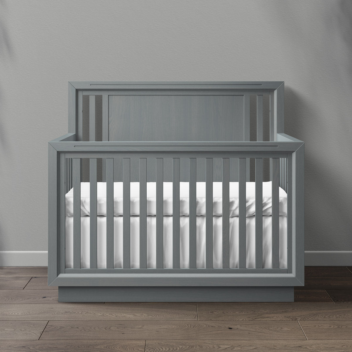 Quadro Solid Wood Convertible Crib – 4-in-1 Luxury Nursery Bed – Sculpted European Hardwood & Organic Design