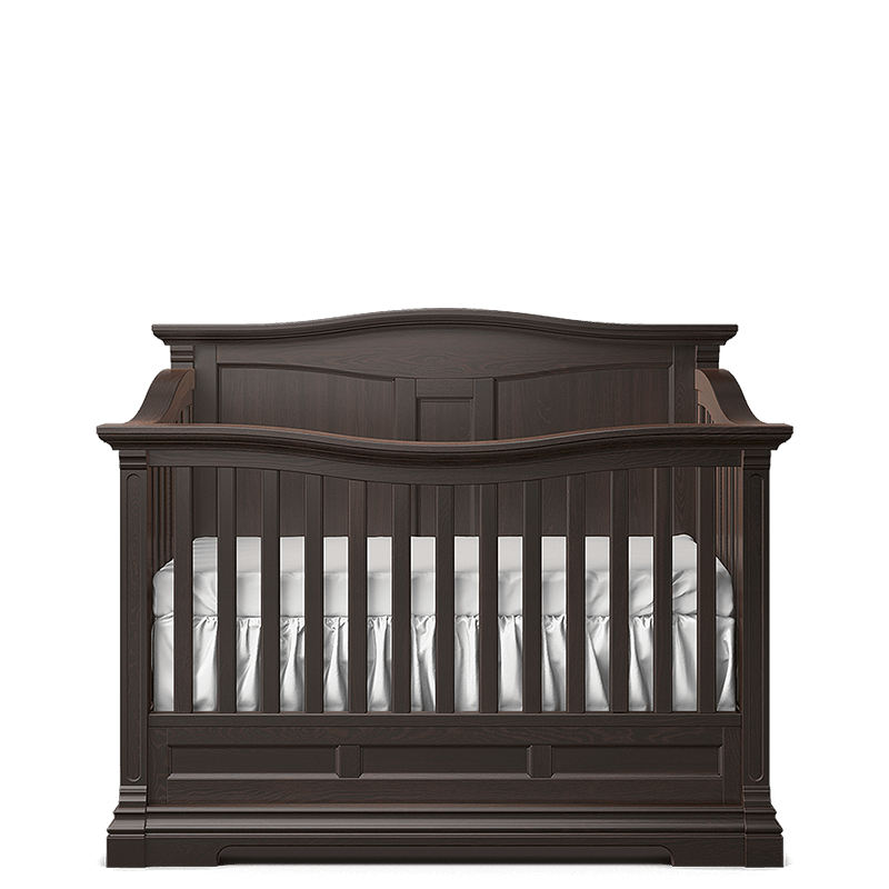 Imperio Solid Back Convertible Crib – 100% Solid Beech Wood 4-in-1 Bed – Classic Imperial Heirloom