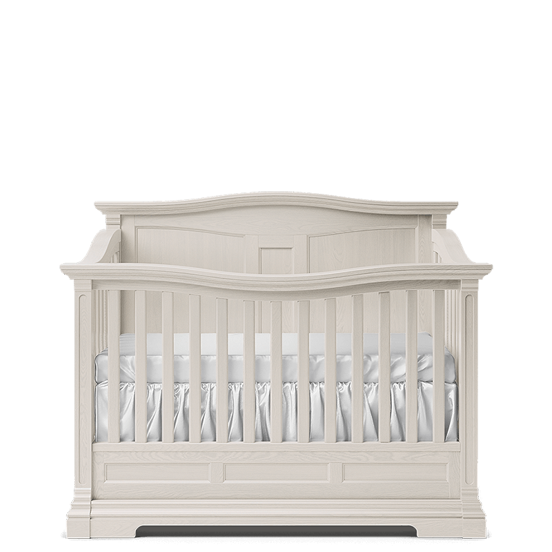 Imperio Solid Back Convertible Crib – 100% Solid Beech Wood 4-in-1 Bed – Classic Imperial Heirloom