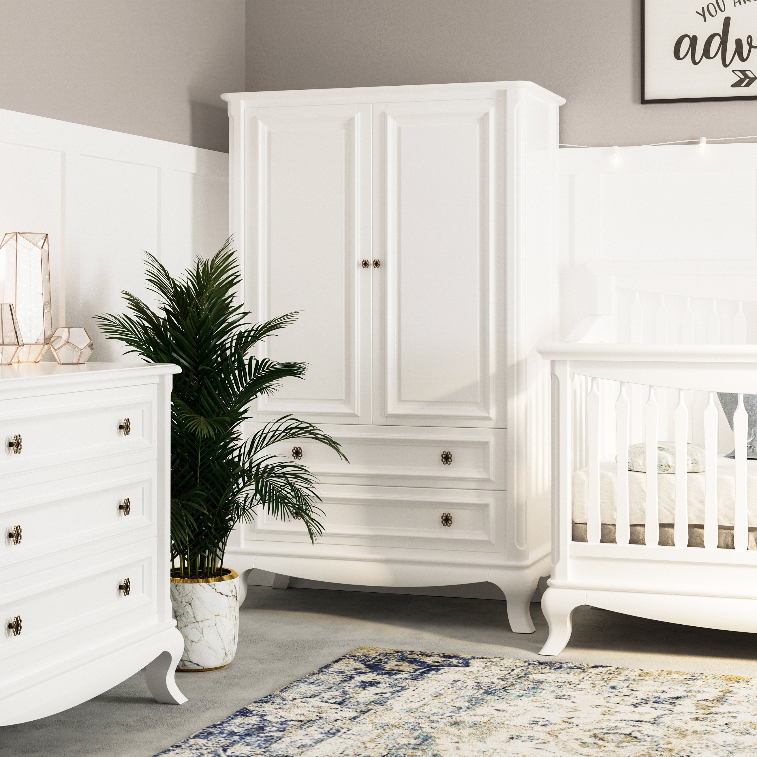 Antonio Solid Wood Armoire – Luxury 2-Drawer Wardrobe & Cabinet – Handcrafted European Statement Piece