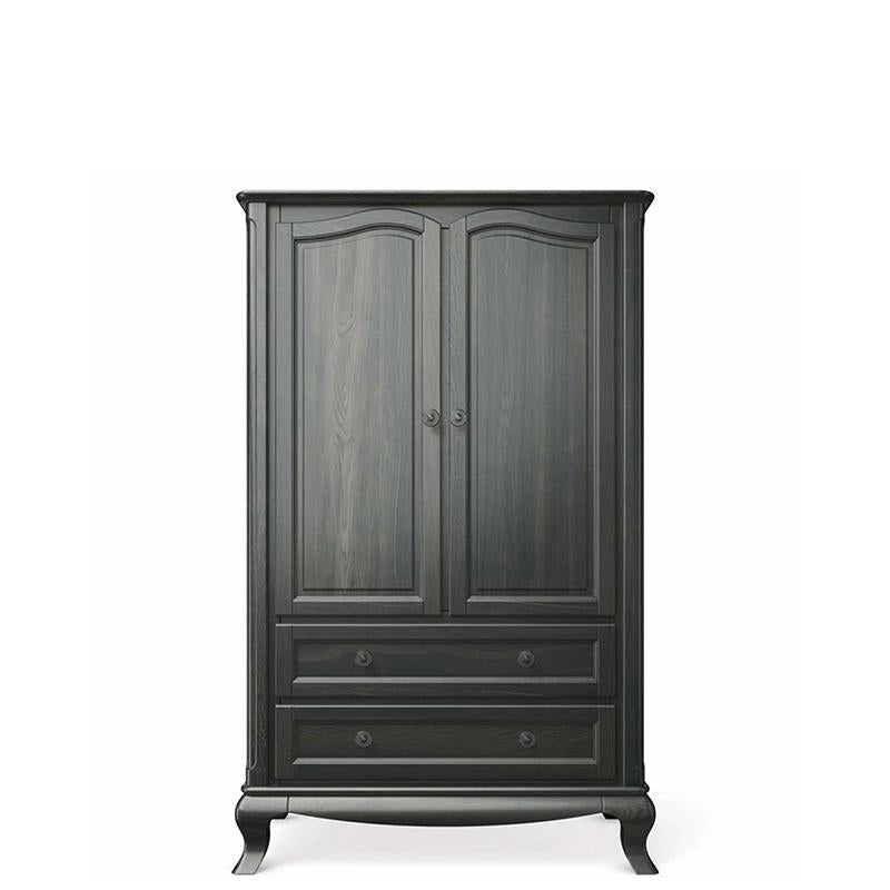 Armoire Cléopâtre en bois massif – Armoire et meuble de rangement de luxe à 2 tiroirs – Pièce maîtresse artisanale européenne