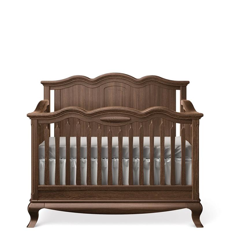 Cleopatra Solid Back Convertible Crib – 100% Solid Beech Wood 4-in-1 Lifetime Bed – Artisan Handcrafted Elegance