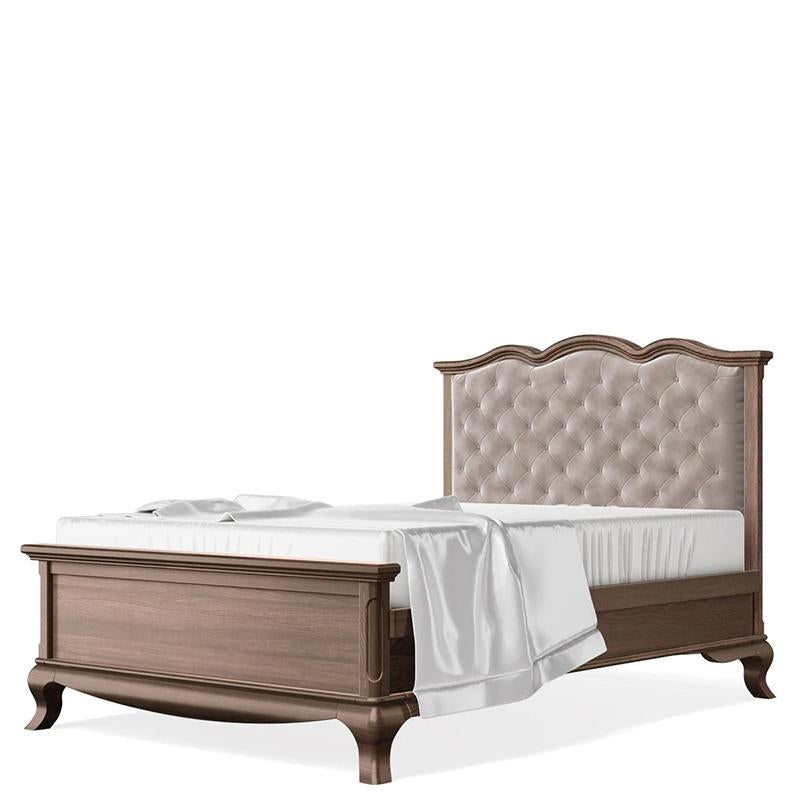 Cleopatra Tufted Full Bed – Luxury Solid Wood & Organic Upholstery – 100% Solid Beech Wood Heirloom Bed