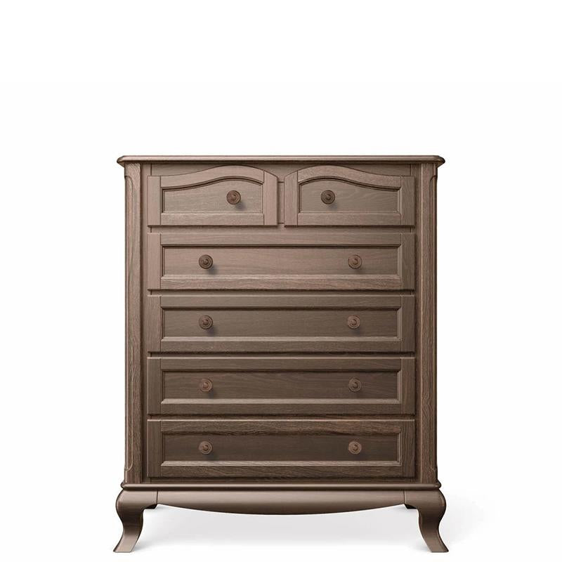 Commode haute Cléopâtre à 6 tiroirs – Bois de hêtre massif, grande capacité de rangement – Meuble de chambre européen artisanal, un véritable héritage.