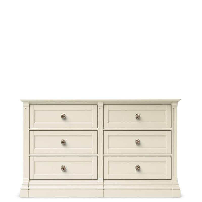 Imperio Solid Wood Double Dresser – 7-Drawer Luxury Nursery Chest – Grand 59" Changing Station & Wardrobe