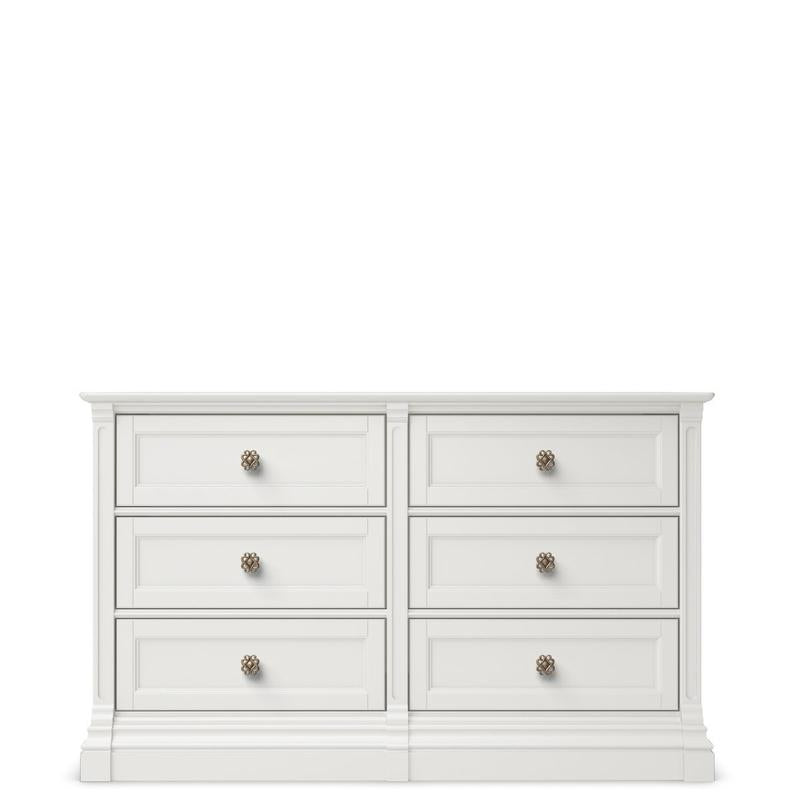Imperio Solid Wood Double Dresser – 7-Drawer Luxury Nursery Chest – Grand 59" Changing Station & Wardrobe