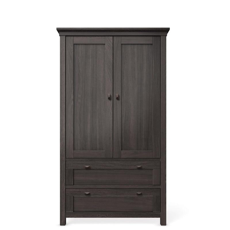 Armoire Karisma en bois massif – Armoire de luxe style milieu du siècle – Poignées en bois en forme de losange fabriquées à la main et double espace de rangement
