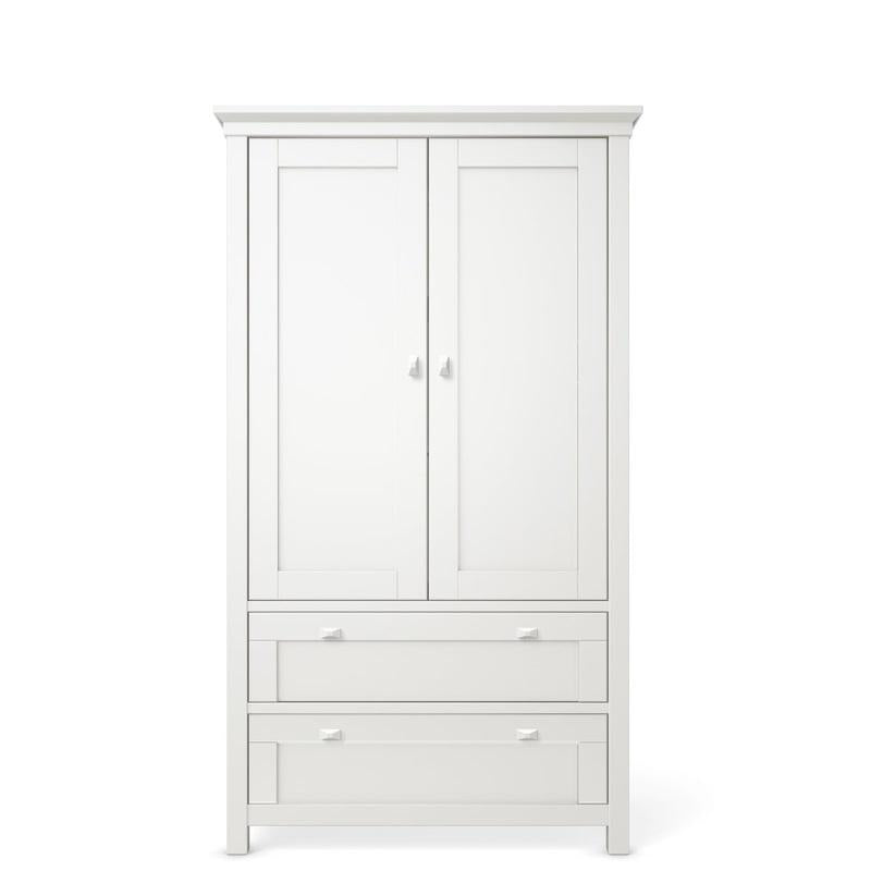 Armoire Karisma en bois massif – Armoire de luxe style milieu du siècle – Poignées en bois en forme de losange fabriquées à la main et double espace de rangement