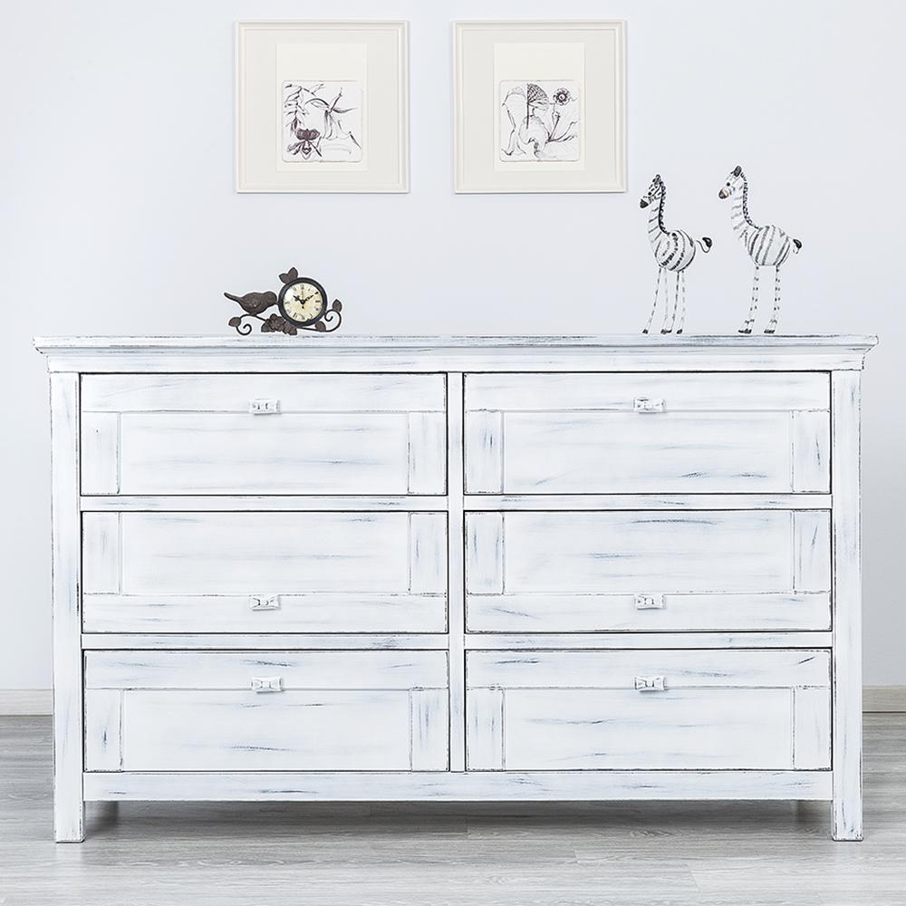 Karisma Solid Wood Double Dresser – 6-Drawer Mid-Century Luxury Chest – Handcrafted Diamond Wood Handles & Organic Finish