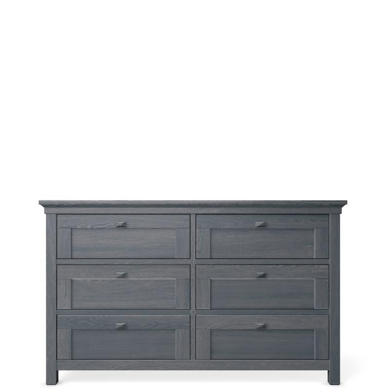 Karisma Solid Wood Double Dresser – 6-Drawer Mid-Century Luxury Chest – Handcrafted Diamond Wood Handles & Organic Finish