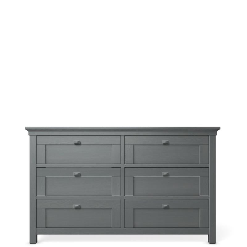 Karisma Solid Wood Double Dresser – 6-Drawer Mid-Century Luxury Chest – Handcrafted Diamond Wood Handles & Organic Finish