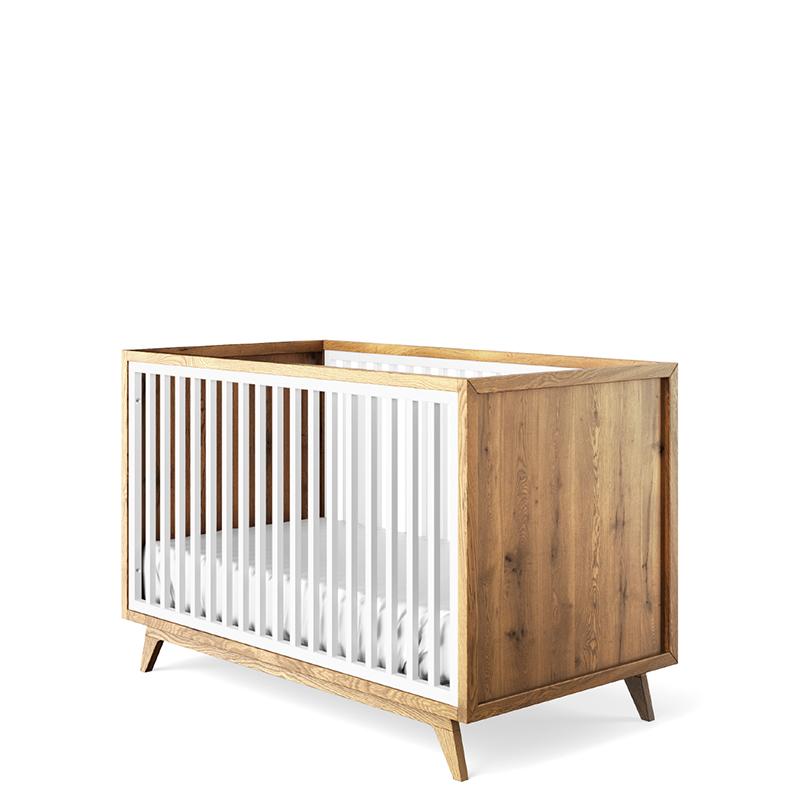 Uptown Classic Solid Wood Crib – Luxury Contemporary Space-Saving Bed – Handcrafted European Designer Crib