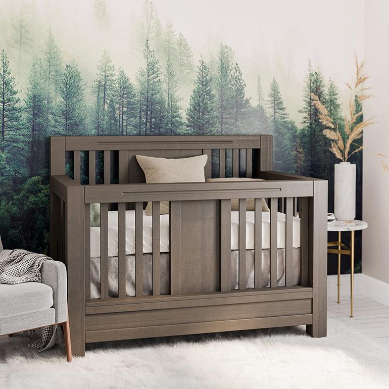 Ventianni Massivholz-Babybett – 4-in-1 Luxus-Erbstückbett – Handgefertigtes europäisches Designer-Babybett mit 4-stufiger Verwandlungsfunktion