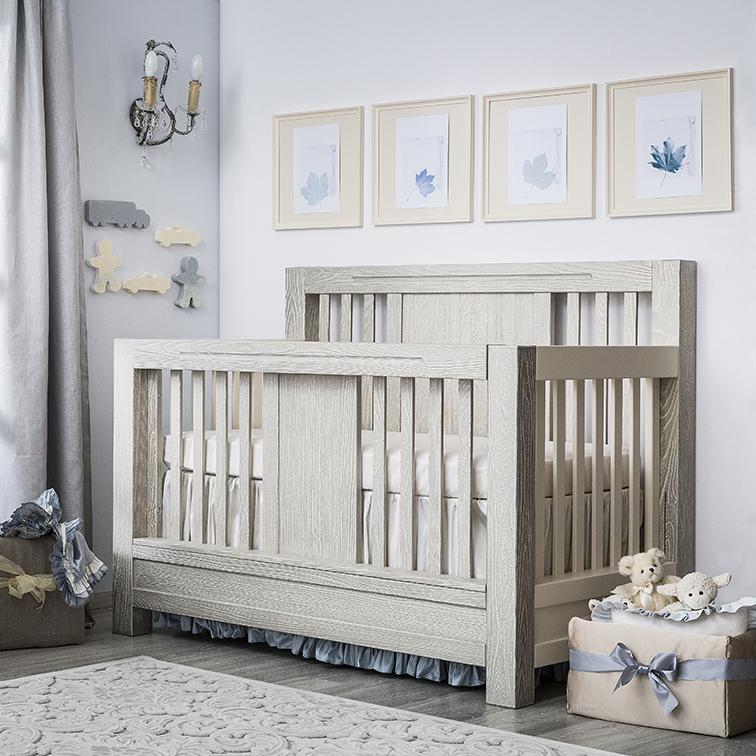 Ventianni Massivholz-Babybett – 4-in-1 Luxus-Erbstückbett – Handgefertigtes europäisches Designer-Babybett mit 4-stufiger Verwandlungsfunktion