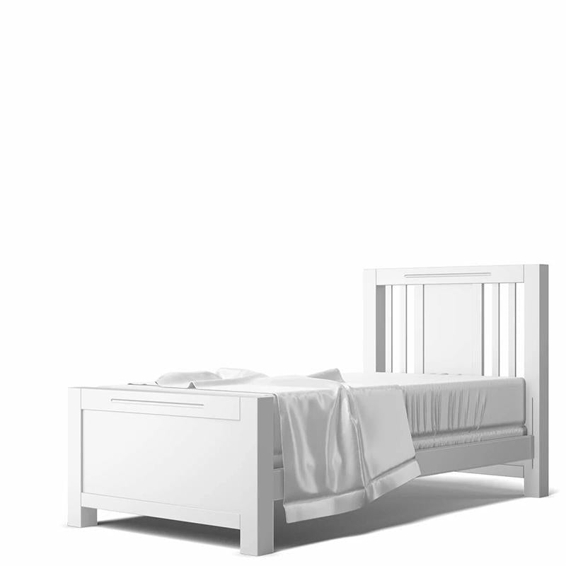 Ventianni Solid Wood Twin Bed – Luxury Contemporary Designer Bed – Handcrafted European Frame with Solid Panel Headboard