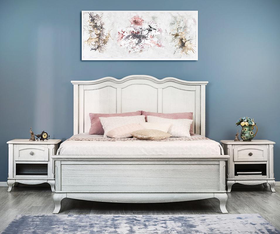 Cleopatra Solid Panel Full Bed – 100% Solid Beech Wood Heirloom Bed – Majestic High-Back European Design