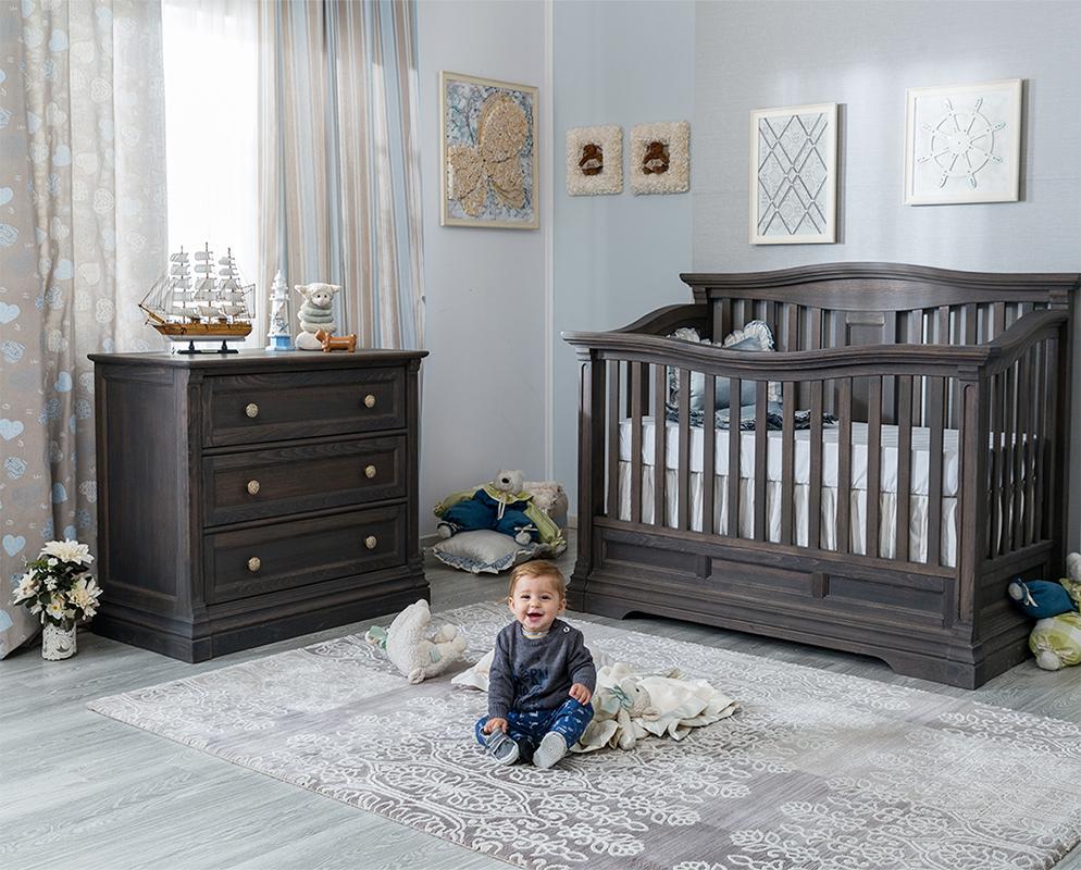 Imperio Solid Wood Single Dresser – 3-Drawer Luxury Nursery Chest – Versatile Space-Saving Changing Station