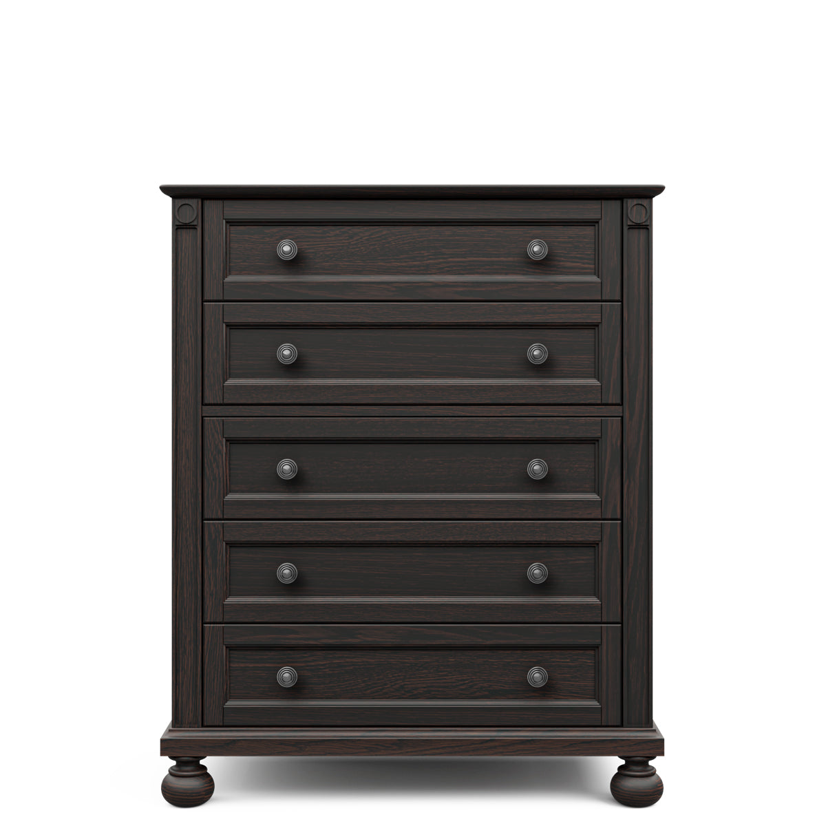 Dakota Solid Wood Tall Chest – 5-Drawer Luxury Vertical Wardrobe – Space-Saving European Artisan Chest