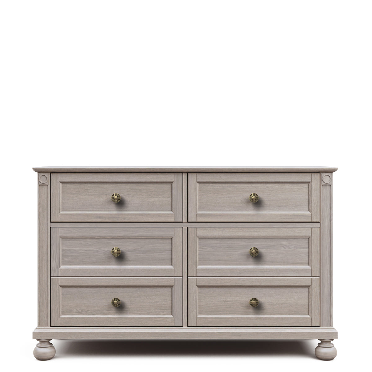 Dakota Solid Wood Double Dresser – 6-Drawer Luxury 59" Chest – Handcrafted European Artisan Storage