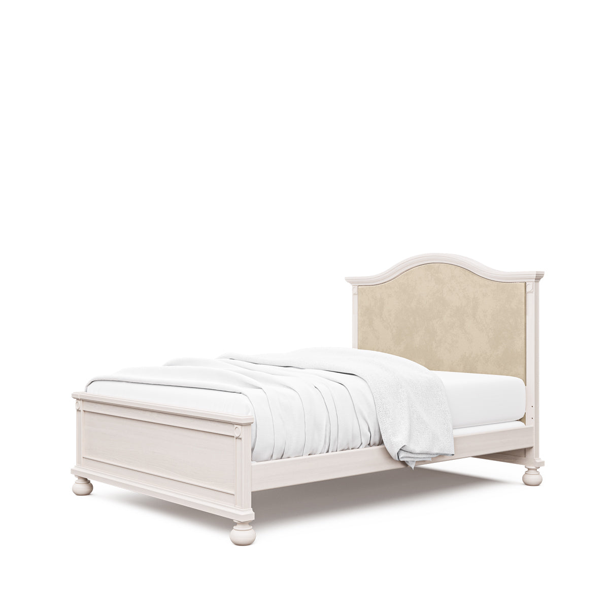 Dakota Padded Full Size Bed – Luxury Upholstered Solid Wood Bed – Modern Low-Profile Designer Headboard