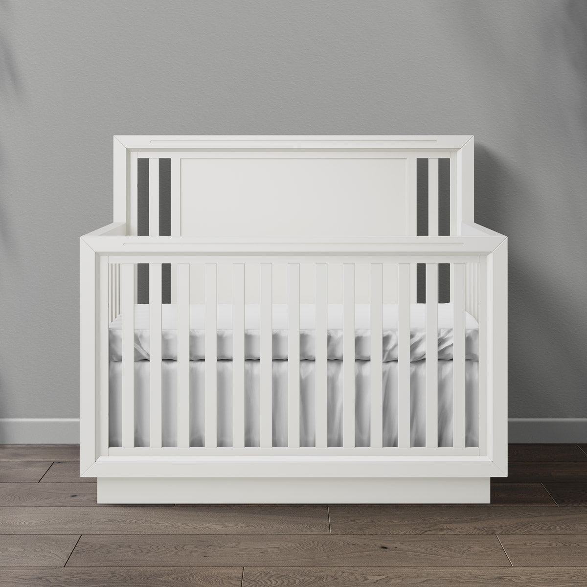 Quadro Solid Wood Convertible Crib – 4-in-1 Luxury Nursery Bed – Sculpted European Hardwood & Organic Design