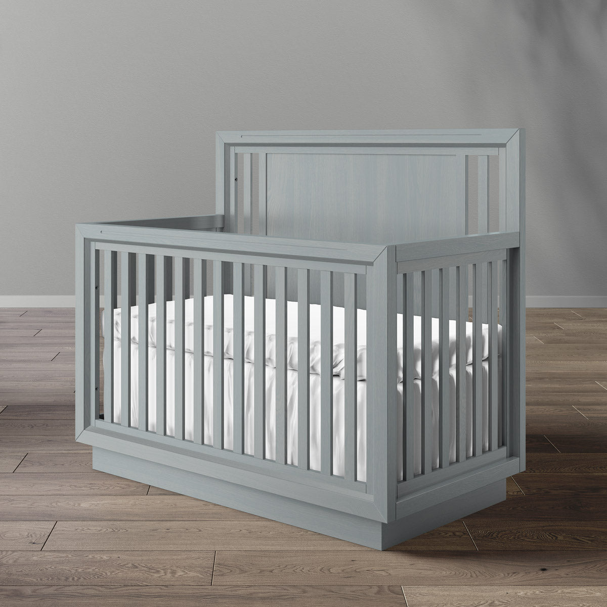 Quadro Solid Wood Convertible Crib – 4-in-1 Luxury Nursery Bed – Sculpted European Hardwood & Organic Design