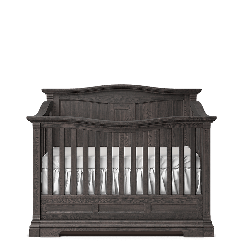 Imperio Solid Back Convertible Crib – 100% Solid Beech Wood 4-in-1 Bed – Classic Imperial Heirloom
