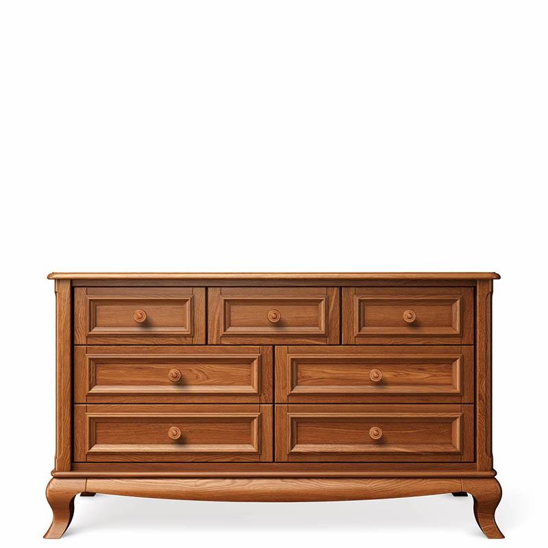 Antonio Solid Wood Double Dresser – 7-Drawer Luxury Storage – Versatile Changing Station & Lifetime Executive Chest