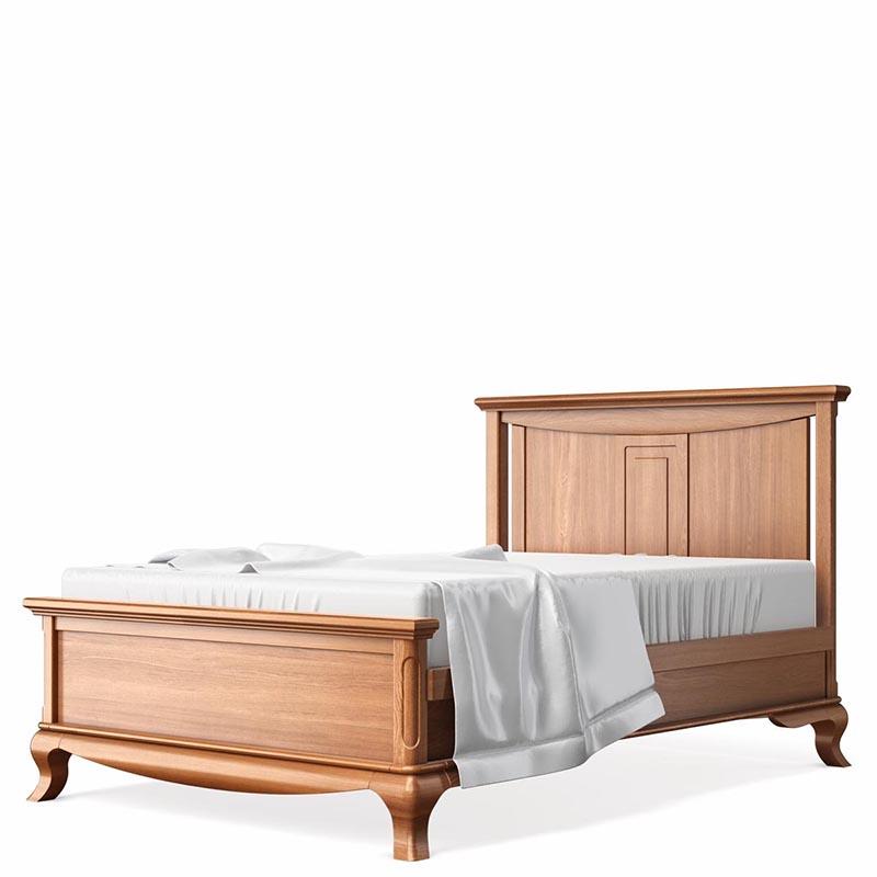 Antonio Massivholz-Bett (140 x 200 cm) – Erbstück aus 100 % massivem Buchenholz – Markantes architektonisches Design mit hoher Rückenlehne