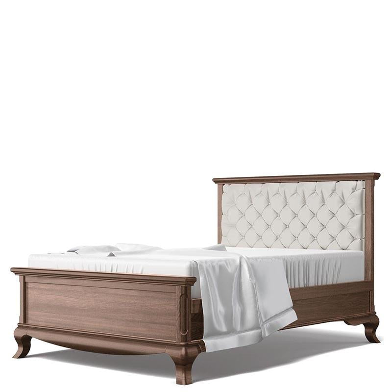 Antonio Tufted Full Bed – Luxury Solid Wood & Organic Upholstery – 100% Solid Beech Wood Heirloom Bed