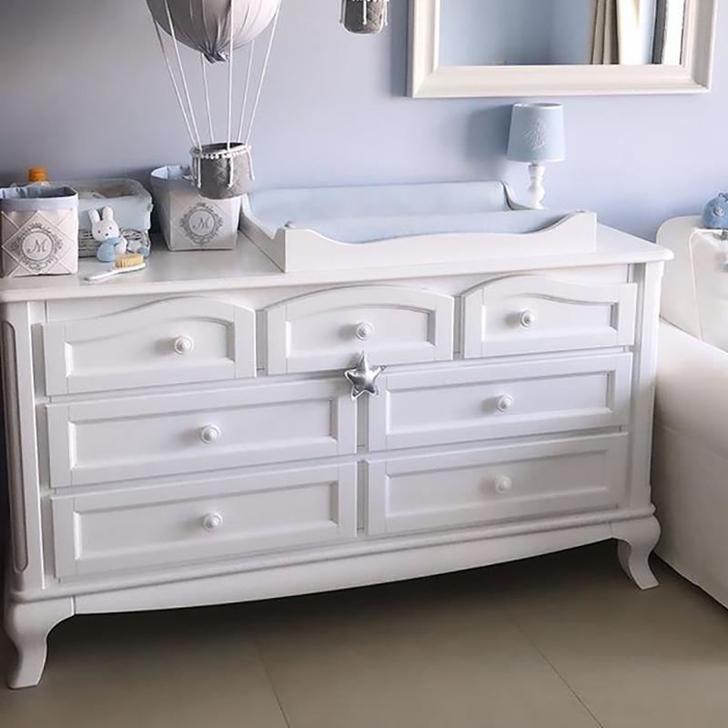 Cleopatra Double Dresser – 7-Drawer Solid Wood Storage – Large Capacity Changing Station & Nursery Command Center