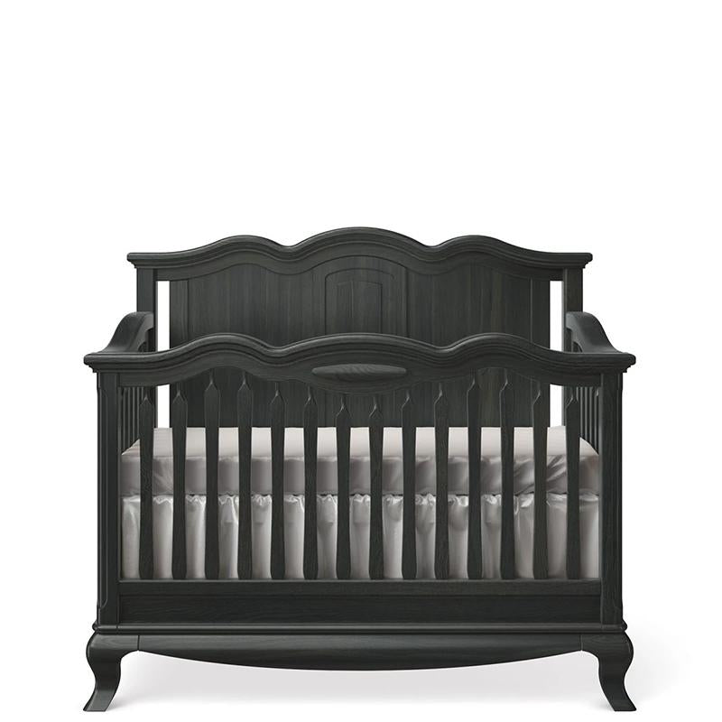 Cleopatra Solid Back Convertible Crib – 100% Solid Beech Wood 4-in-1 Lifetime Bed – Artisan Handcrafted Elegance