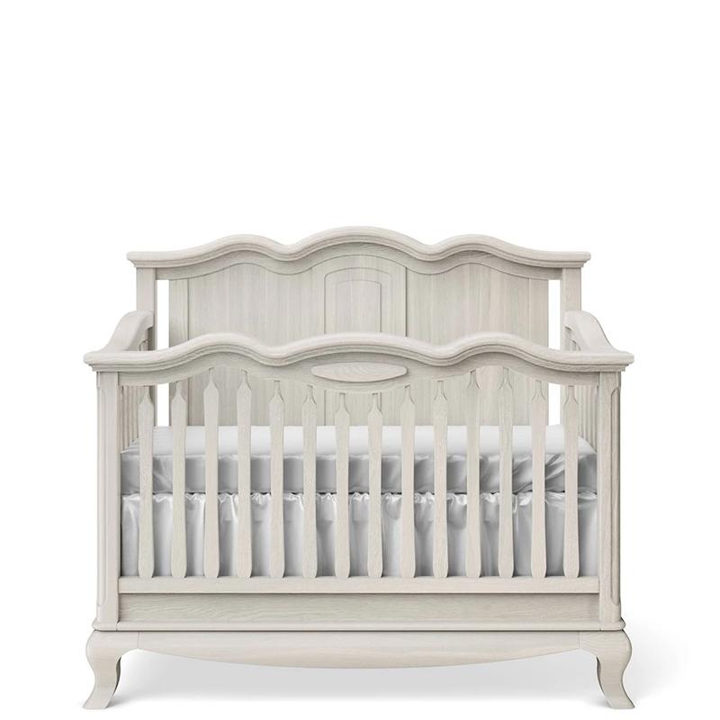 Cleopatra Solid Back Convertible Crib – 100% Solid Beech Wood 4-in-1 Lifetime Bed – Artisan Handcrafted Elegance