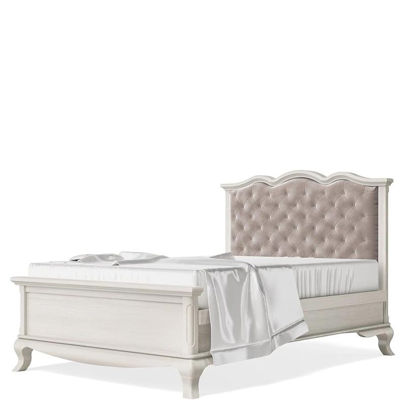 Cleopatra Tufted Full Bed – Luxury Solid Wood & Organic Upholstery – 100% Solid Beech Wood Heirloom Bed