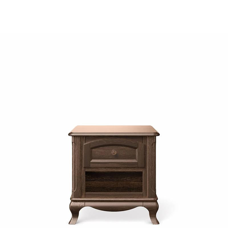 Cleopatra Solid Wood Nightstand – 2-Drawer Luxury Bedside Table – Handcrafted European Heirloom